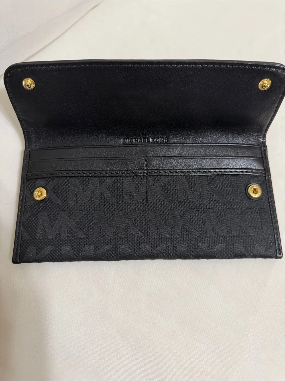 Michael Kors Fulton Flat Slim Wallet In Black